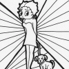 Betty boop and dog coloring page