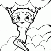 Betty Boop holding clouds coloring page