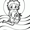 Betty Boop Sitting on beach coloring page