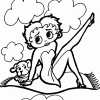 Betty boop on blanket coloring page