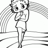 Betty Boop considering coloring page