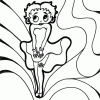 Betty Boop holding skirt down coloring page