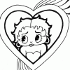 Betty Boop heart coloring page