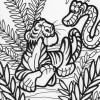 Jungle friends coloring page