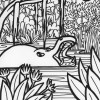 Jungle hippo coloring page
