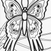 open butterfly coloring page