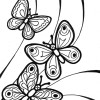 three butterflies coloring page