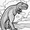 striped dinosaur coloring page