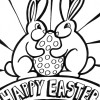 two bunny easter coloring page