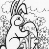 easter scene coloring page