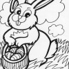 gathering easter eggs coloring page