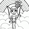 fairy and rainbow coloring page