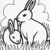 farm rabbits coloring page farm rabbits coloring page