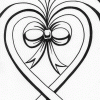 bow heart coloring page bow heart coloring page