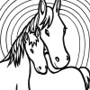 mother and baby horse coloring page