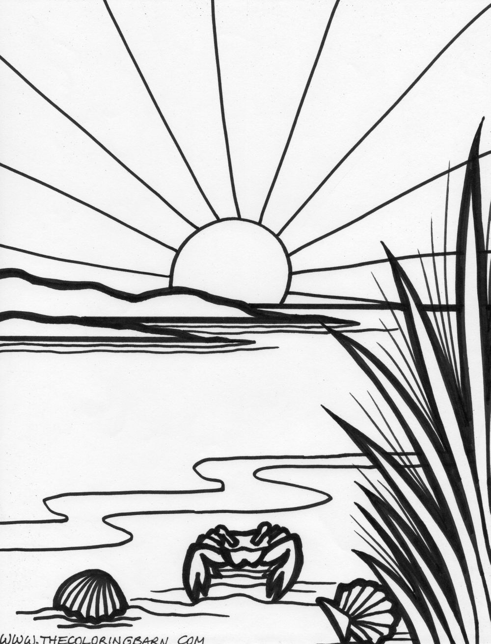 33 Nice Sunrise coloring page for Kids