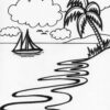 island sailboat coloring page