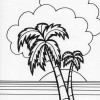 island sunset coloring page