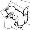 curious kittten coloring page