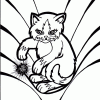 kittten playing coloring page