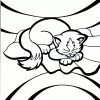 sleepy kittten coloring page