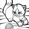 yarn and kitten coloring page