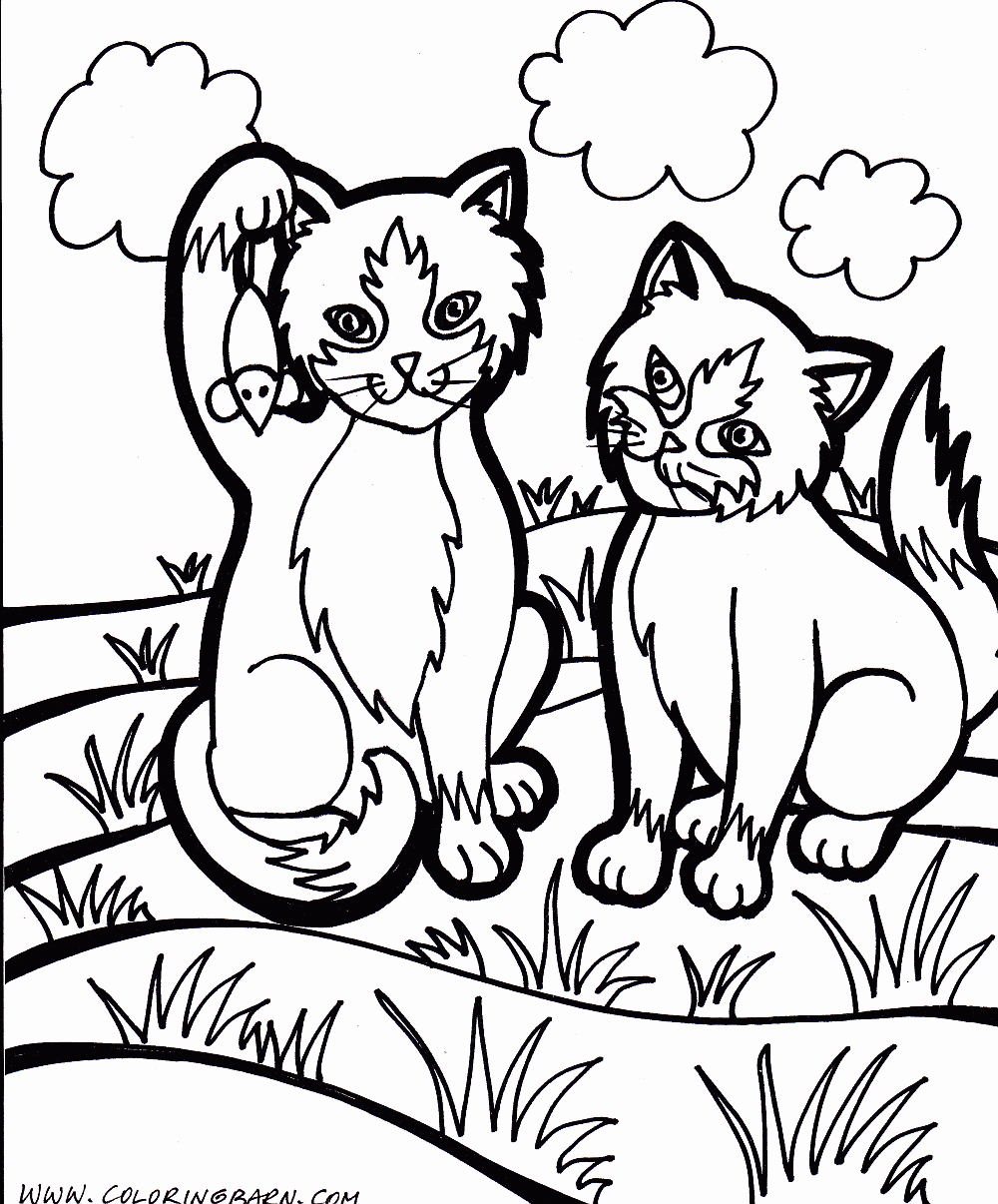 Cat Coloring Pages |Kitten Free Printable Coloring Pages