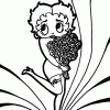 Betty Boop holding flowers coloring page