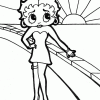 Betty Boop Hand on rail coloring page