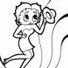 Betty Boop with hat coloring page