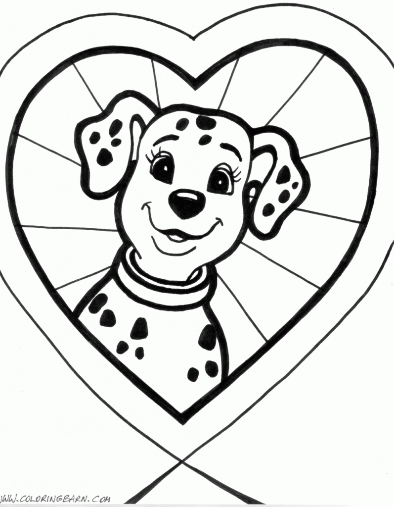 dalmation love coloring page