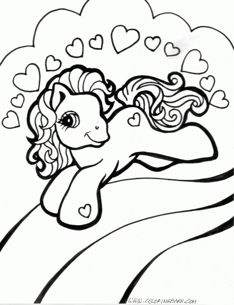 pony love coloring page