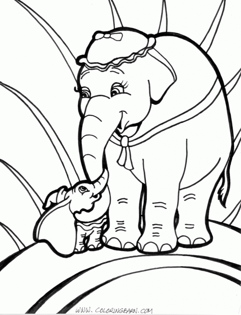 elephant love coloring page