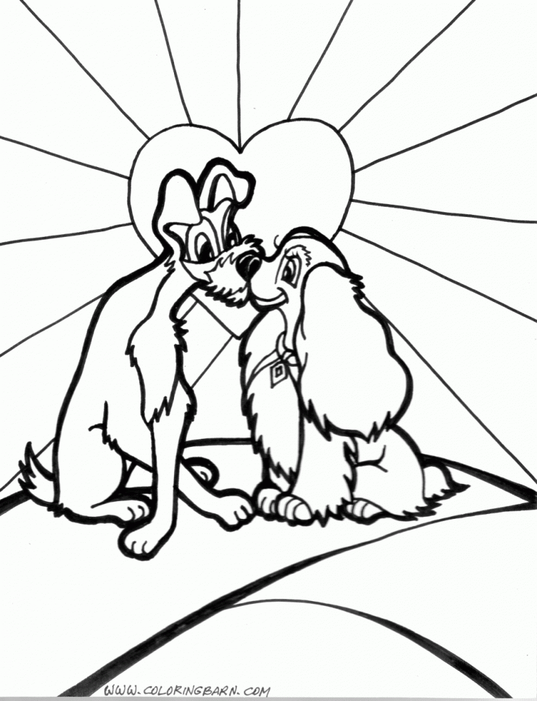 puppy love coloring page