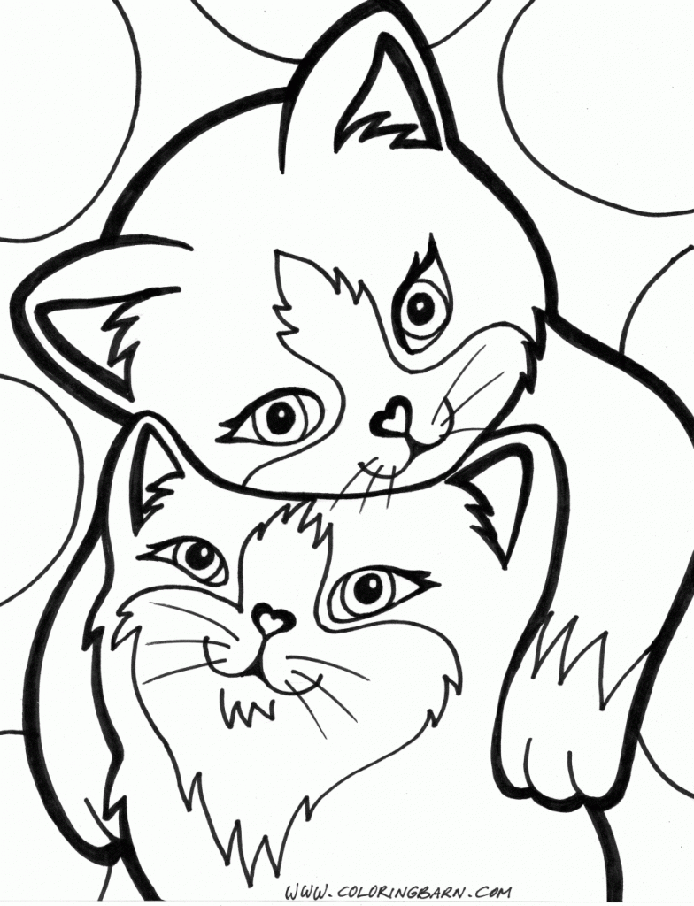 kitty love coloring page
