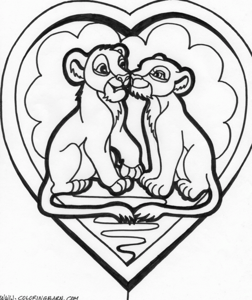lion love coloring page