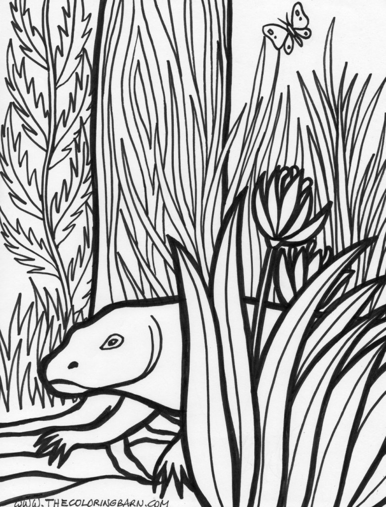 Rainforest monster coloring page