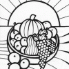 Thanksgiving fruit coloring page