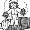 Thanksgiving scarecrow coloring page