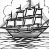 Thanksgiving ship coloring page