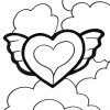 flying heart coloring page