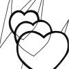 three hearts valentine coloring page