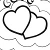 double heart valentine coloring page