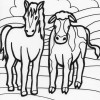 cow and horse coloring page