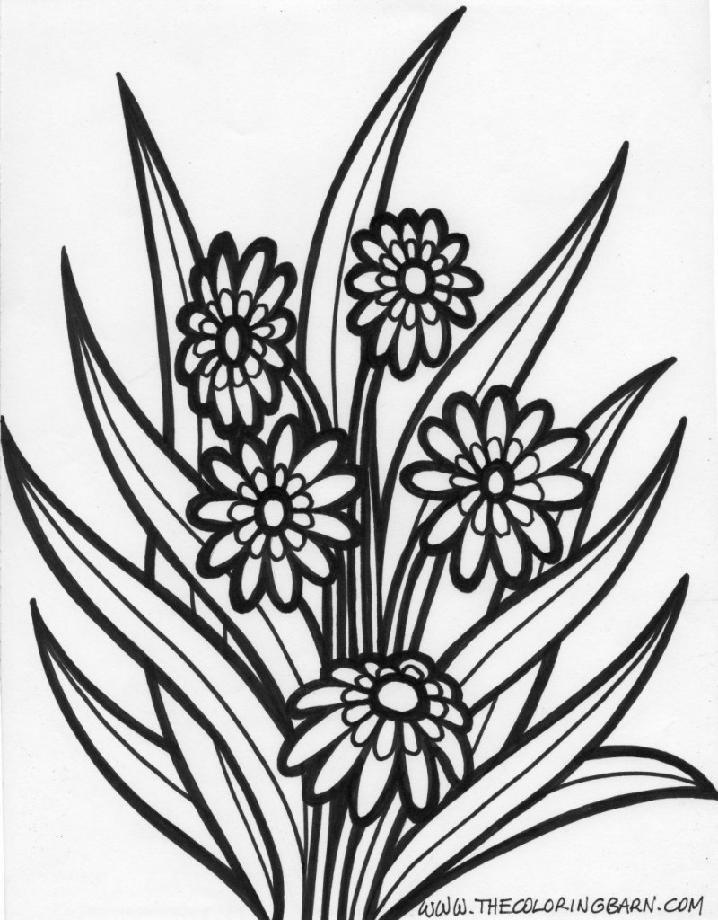 tall flower coloring page
