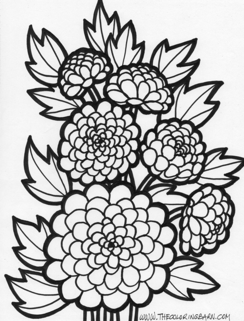 mum flower coloring page