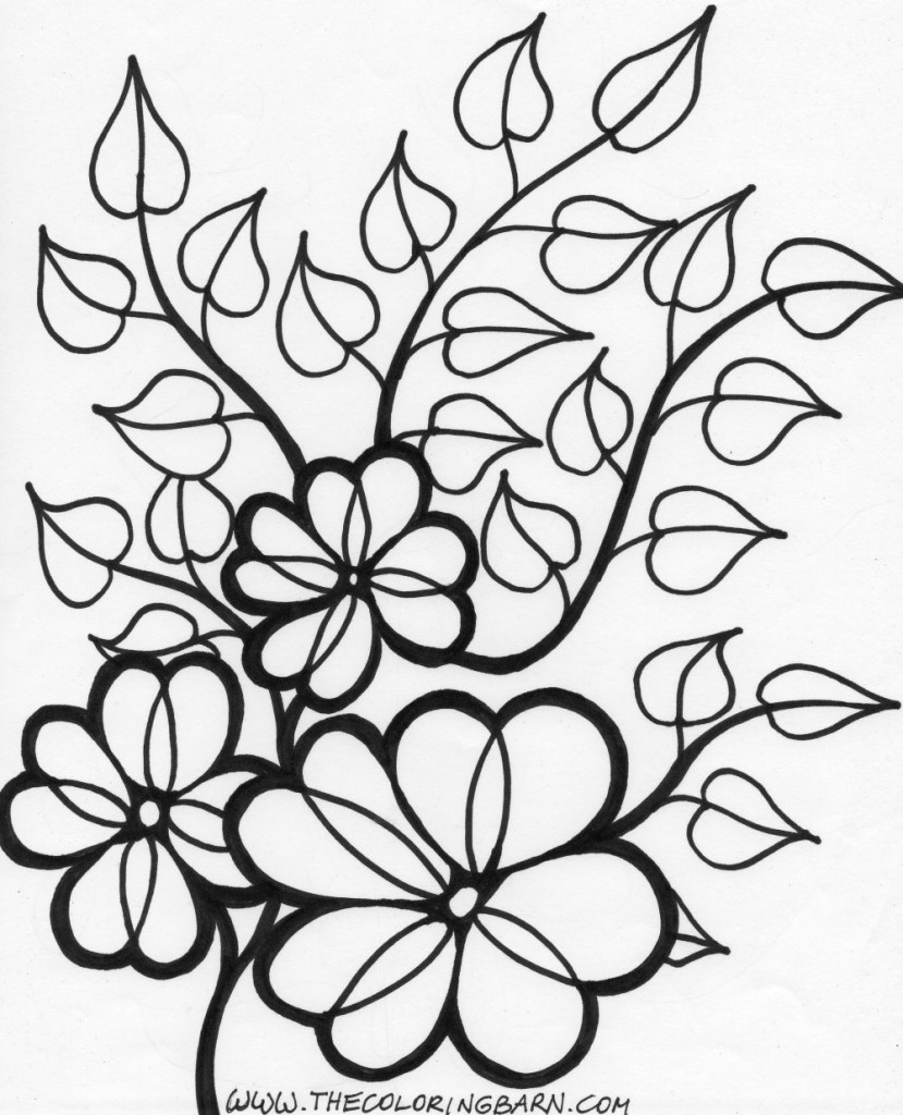 flower vines coloring page