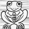 praying frog coloring page