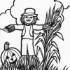 scarecrow in field coloring paging