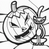 cat and jack-o-lantern coloring page